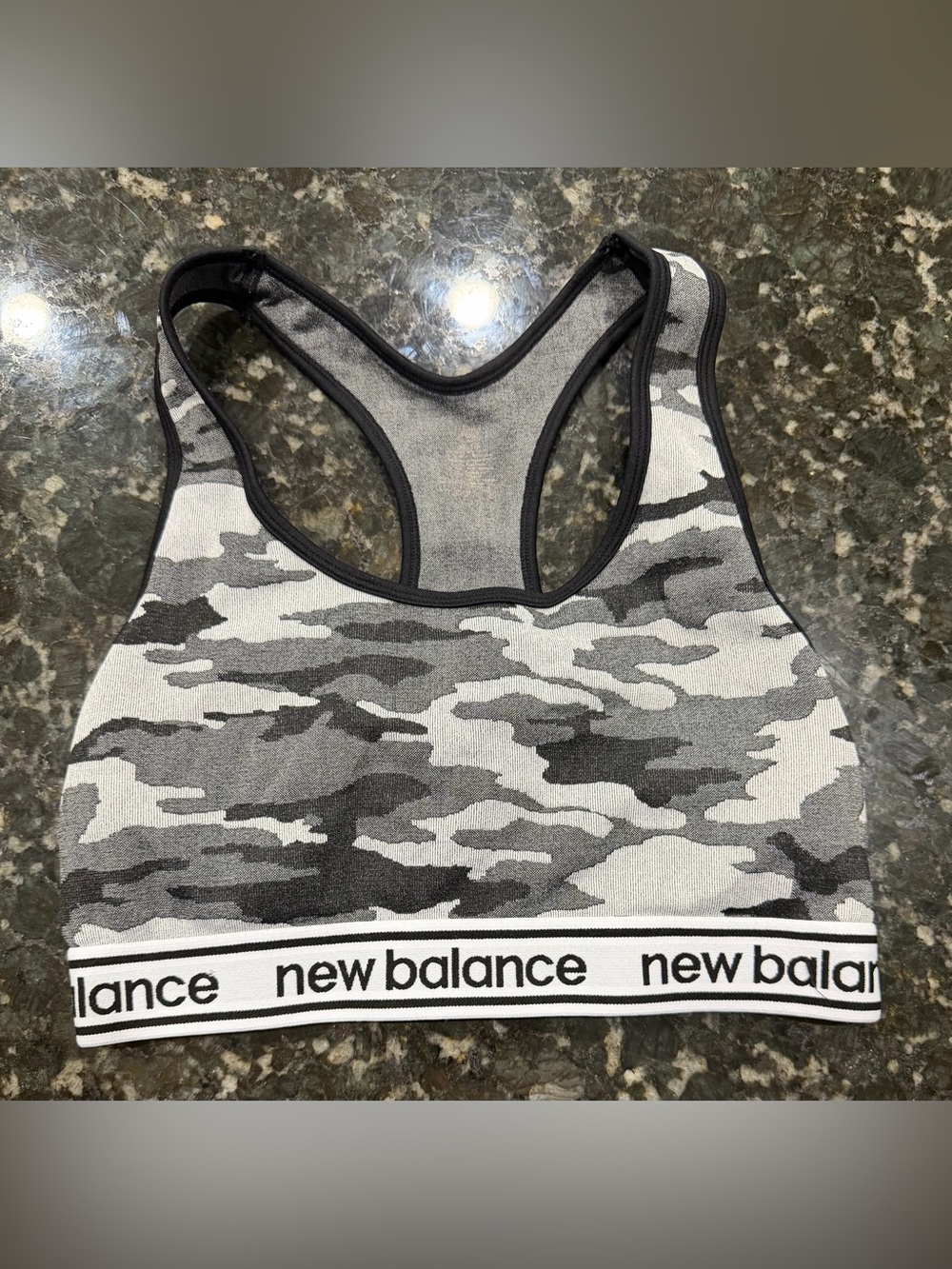 New Balance Gray & Black Camo Sports Bra Size XL